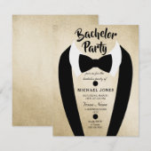 Noeud papillon smoking or Invitation enterrement d (Devant / Derrière)