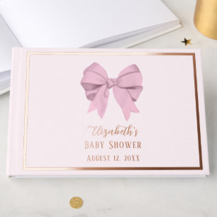 Nœud Rose Élégant C'est une Fille Baby Shower Rose