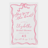 Nœud Rose Rétro Elle Se Marie Signe de Bienvenue (Recto)