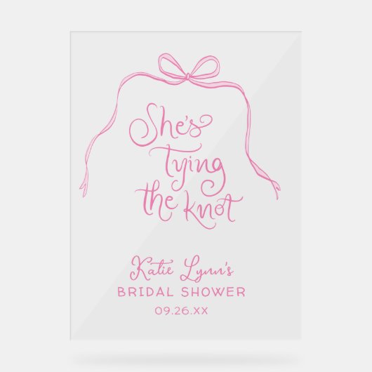 Noeud Rose Simple Mariage Shower (Recto)