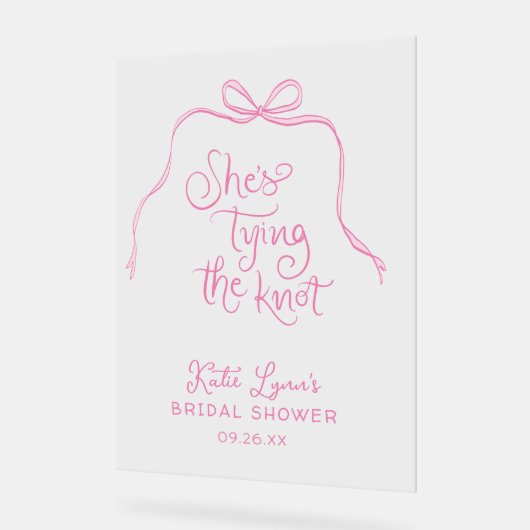 Noeud Rose Simple Mariage Shower (Angle)