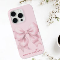 Nœud Rose Tendance Personnalisé Avec Nom Monogramm