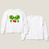 Nœud Trèfle Chanceux avec Cerises Design Vert (Motif Recto et Verso)