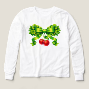 Nœud Trèfle Chanceux avec Cerises Design Vert