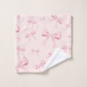Nœuds roses mignons coquette cottage chic (Gant de toilette)