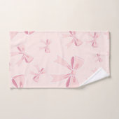 Nœuds roses mignons coquette cottage chic (Serviette à main)