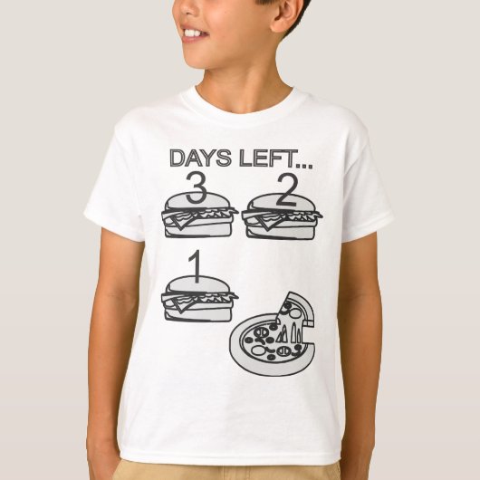 Nog 3 dagen... Pizza! T-shirt (Voorkant)