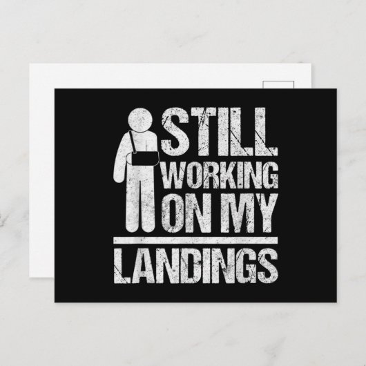 Nog bezig met mijn landingen Beterschap gebroken Briefkaart (Voorkant / Achterkant)