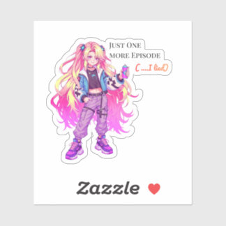 Nog één aflevering ( ... ik loog) Anime Sticker