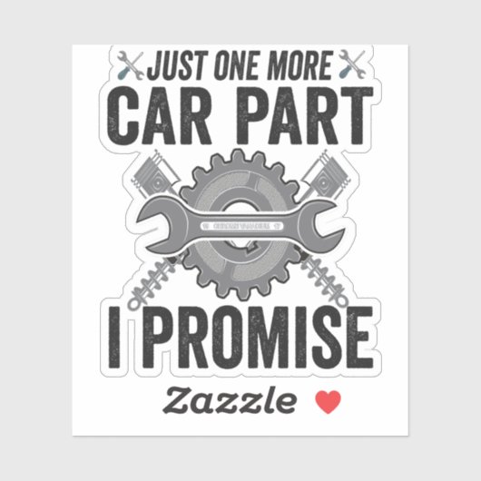 Nog één auto-onderdeel: Funny Mechanic Sticker (Vel)