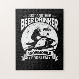 Nog een bierdrinker met een snowmobile legpuzzel