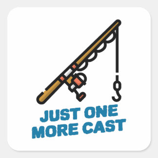 Nog één cast Vist Vierkante Sticker