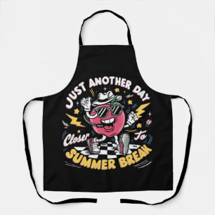Nog een dag dichter bij de zomervakantie leraar schort