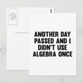 Nog een dag ging voorbij en ik gebruikte Algebra n Briefkaart (Voorkant / Achterkant)