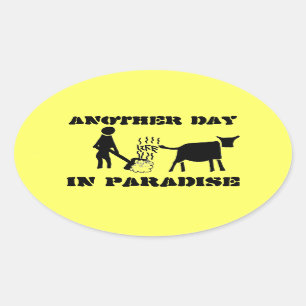 Nog een dag in het paradijs (Leven) Ovale Sticker