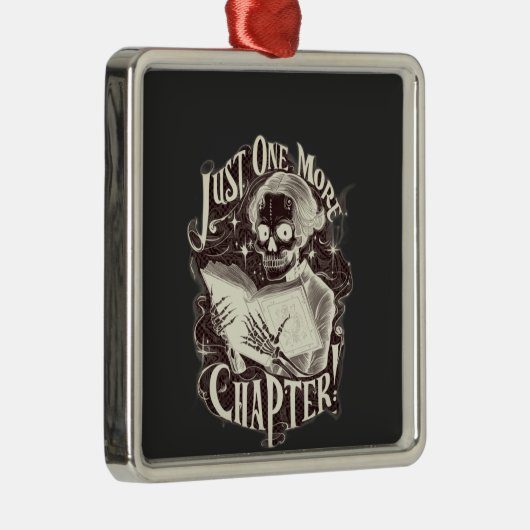 Nog een hoofdstuk Skeleton Reader grappig Metalen Ornament (Rechts)