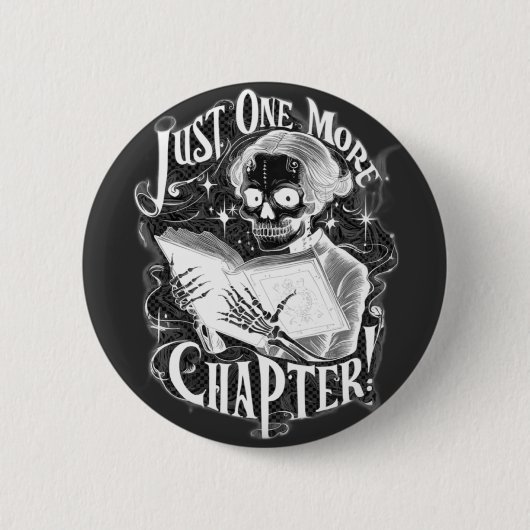 Nog een hoofdstuk Skeleton Reader grappig Ronde Button 5,7 Cm (Voorkant)