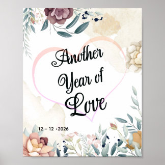 Nog een jaar jubileum van de liefde – Romantische Poster