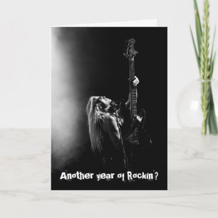 Nog een jaar van Rockin' Bass Guitar Birthday Card Kaart