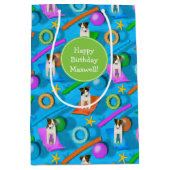 Nog een Jack Russell hondenzwembad feestpatroon Medium Cadeauzakje (Voorkant)