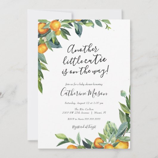 Nog een klein cutie Oranje Baby shower Kaart (Voorkant)