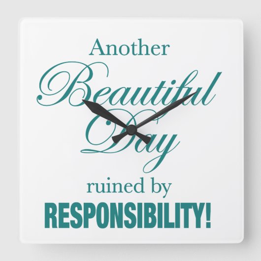 Nog een mooie dag. vierkante klok (Voorkant)