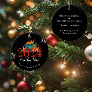 Nog een plotwending Grappige 2024 Dumpster Fire Keramisch Ornament
