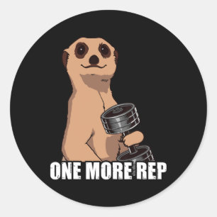 Nog een Rep Gewicht Sport Workout Gym Grappig Body Ronde Sticker