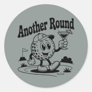 Nog een ronde golf liefhebber sport golfende man sticker