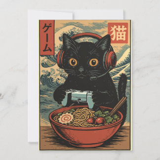 Nog één spelletje knorrige gamer kat grappige wens kaart