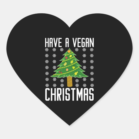 Nog een veganistische kerst hart sticker (Voorkant)