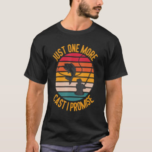 Nog één worp, ik beloof het Bass vissen met hengel T-shirt