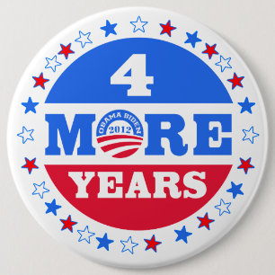 Nog eens 4 jaar Obama 2012 Ronde Button 6,0 Cm