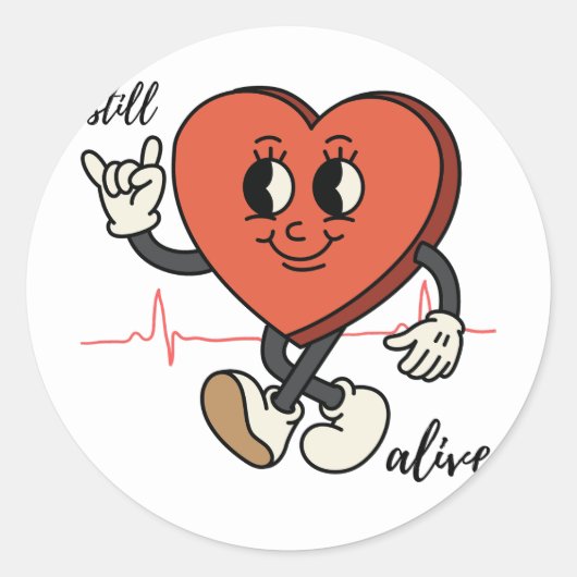 nog in leven ronde sticker (Voorkant)