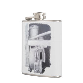 nog leven van tuinbouwwerktuigen en tuinbouwers heupfles (Links)