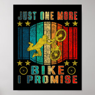 Nog maar één fiets Grappige vintage mountainbiken  Poster