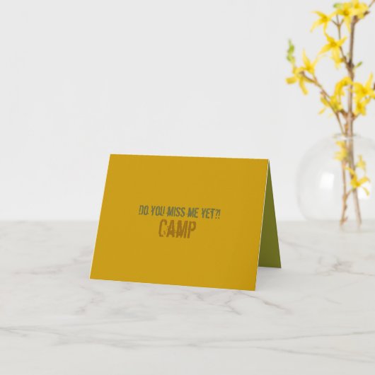 Nog mist u me?! Kamp Notecard Kaart (Gele Bloem)