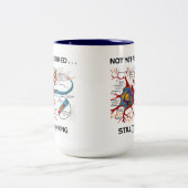 Nog niet in ruste ... Neuron-synapse nog steeds al Tweekleurige Koffiemok (Center)
