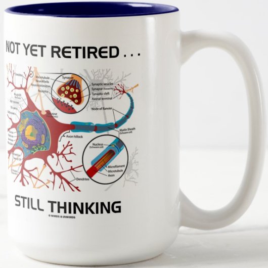 Nog niet in ruste ... Neuron-synapse nog steeds al Tweekleurige Koffiemok