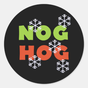 Nog Nog Hog Love Egg Nog Feestdagen Ronde Sticker
