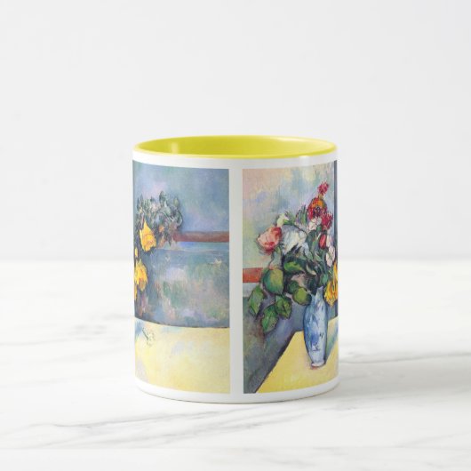 Nog steeds bloemen in een vaas van Paul Cezanne Mok (Midden)