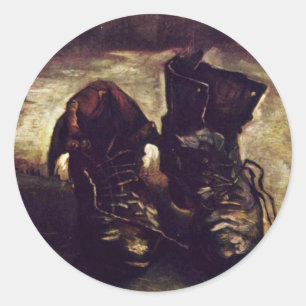 Nog steeds een paar schoenen van Vincent van Gogh Ronde Sticker