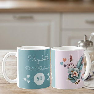 Nog steeds fantastisch op 50e verjaardag bloem gro koffiemok