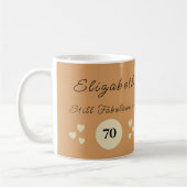 Nog steeds geweldig bij 70 verjaardag bloemencrème koffiemok (Links)