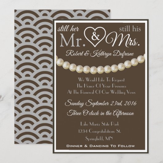 "Nog steeds haar meneer en zijn mevrouw" Vow Renew Kaart (Voorkant / Achterkant)