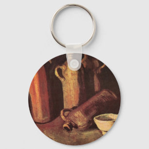 Nog steeds het leven van 4 stenen flessen door Vin Sleutelhanger