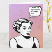 Nog steeds hete retro vrouw kaart (Gele Bloem)