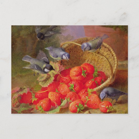 Nog steeds in leven met aardbeien en blauwe plekke briefkaart (Voorkant)