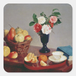 Nog steeds leven, 1866 vierkante sticker