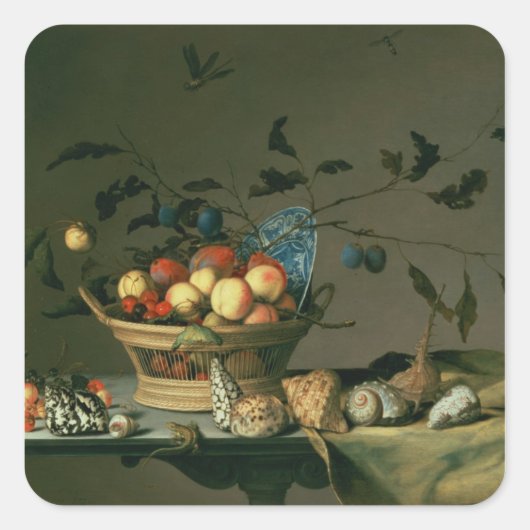 Nog steeds leven 2 vierkante sticker (Voorkant)